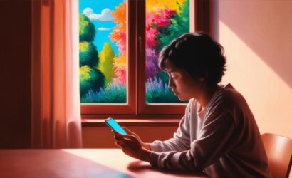 missing the beauty of life while looking at the screen